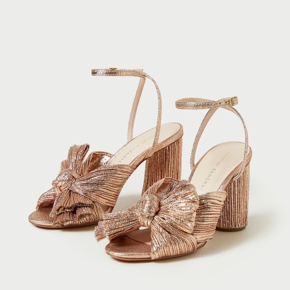 Leoffler Randall Camellia Dune Pleated Bow Heel